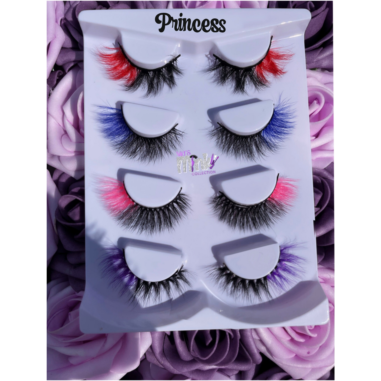 4-Pack Vibrant Color Mink Strip Lashes
