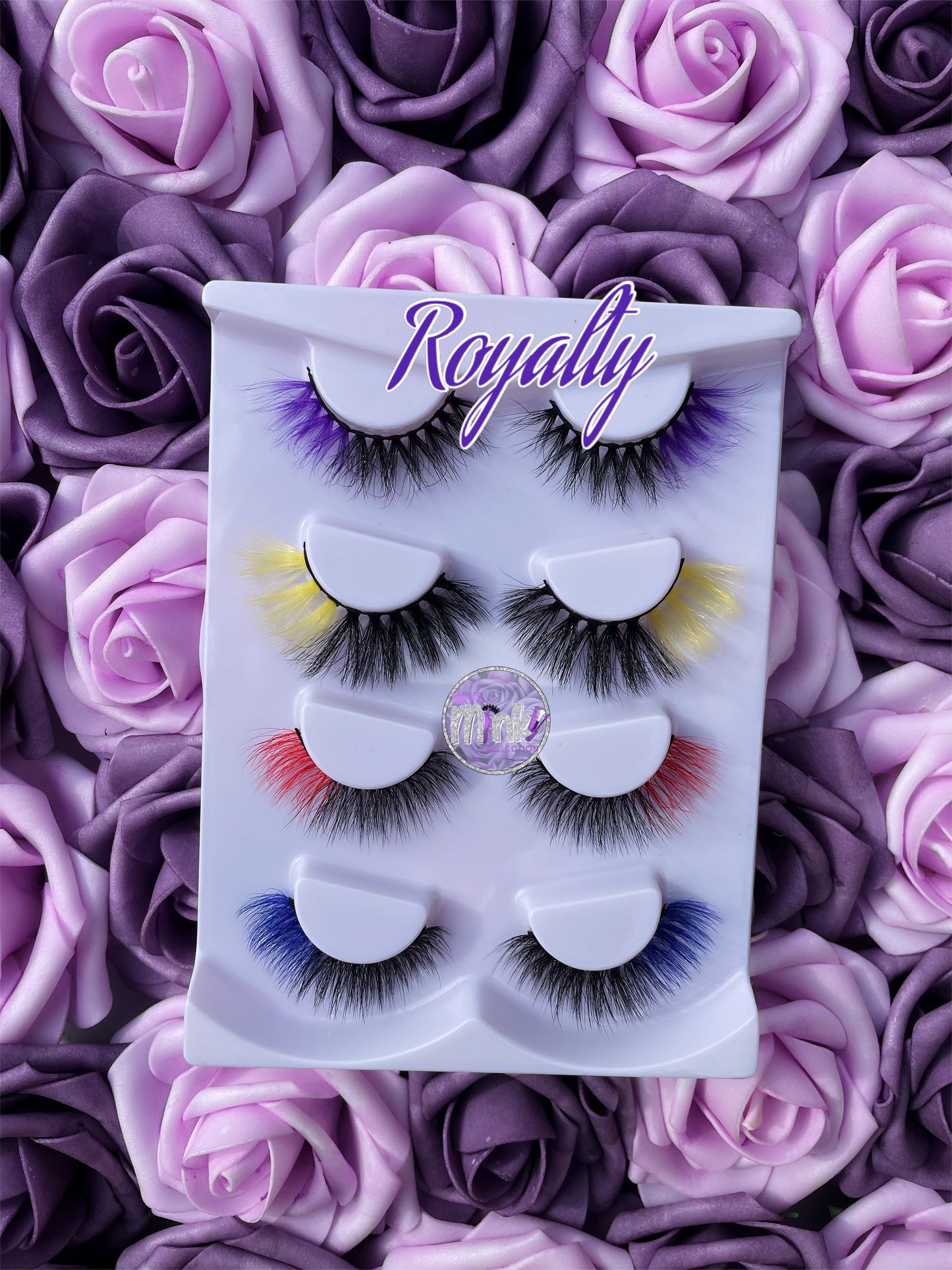 4-Pack Vibrant Color Mink Strip Lashes
