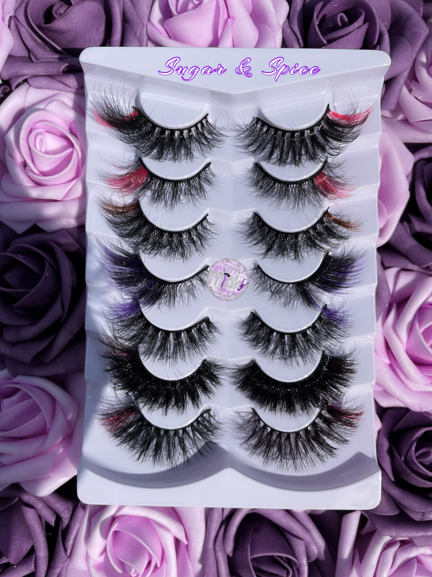 5-Pack Vibrant Color Mink Strip Lashes