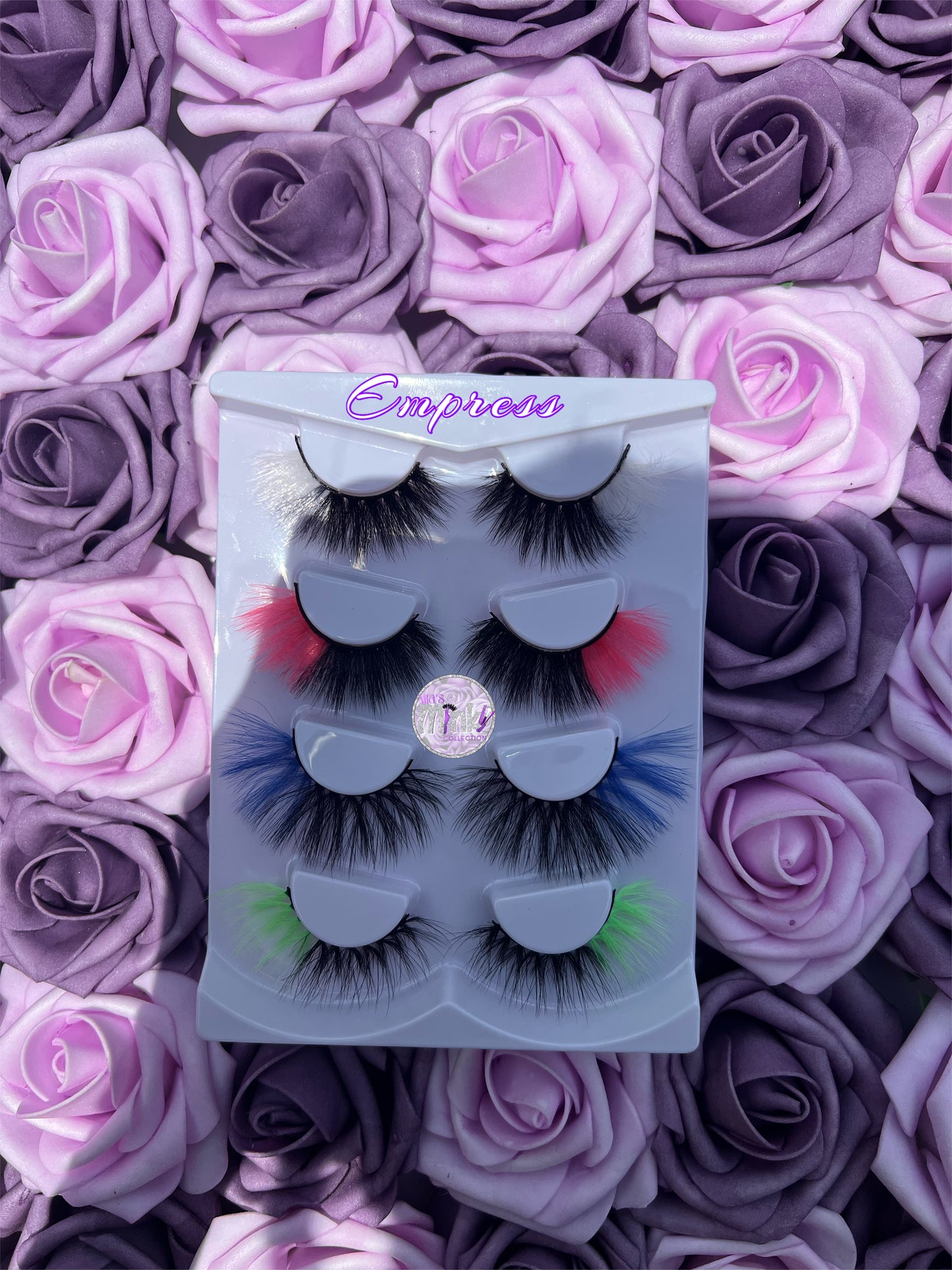 4-Pack Vibrant Color Mink Strip Lashes