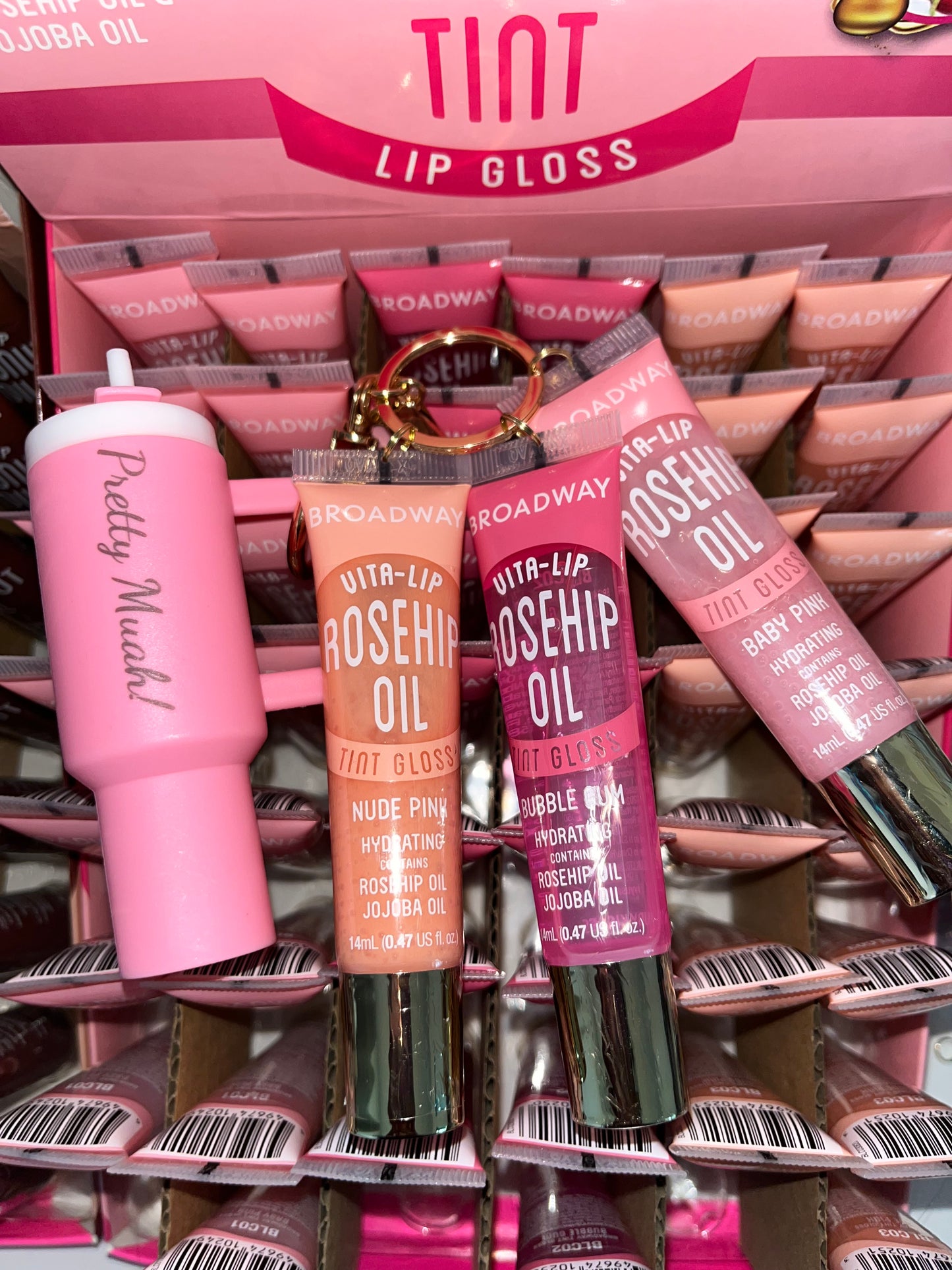 Ruby Kisses Broadway Vita-Lip Gloss - 3PACK w/ Keychain