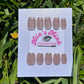 Silver Smoke- Press-On Nail Set | Nude Nails with Chrome Tips | Modern Chic