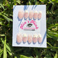 Blush Royale Press-On Nail Set | Soft Pink Base, White Tips & Gold Stud Accents | Classy Oval Nails | Handmade Chic Set