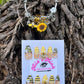 Honey Bee Bliss Press-On Nail Set | Yellow & Black Stripes | 3D Bee Charms | Floral Glam Nails (FREE BRACELET)