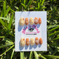 Mocha Golden Bloom Press-On Nail Set | Warm Nude Tones, 3D Florals & Pearl Accents | Short Square Nails | Handmade Elegant Design