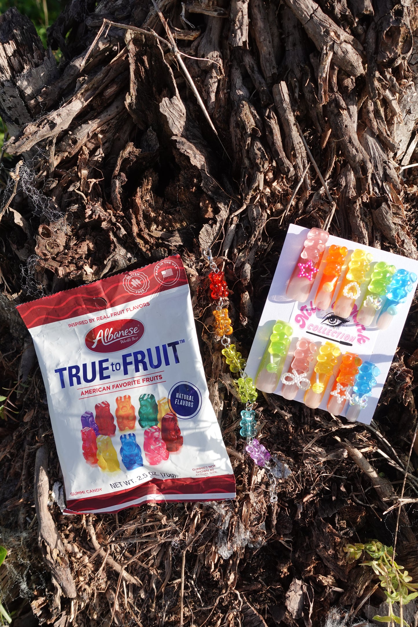 Gummy Bear Galore Press-On Nail Set | 3D Gummy Bears | Colorful Candy Nails | Fun Rainbow Press Ons (Free Gummies & Bracelet)
