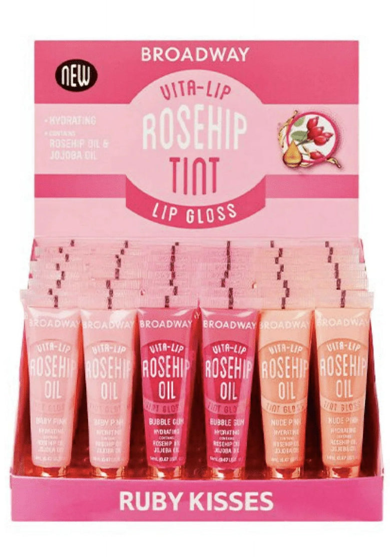 Ruby Kisses Broadway Vita-Lip Gloss - 3PACK w/ Keychain